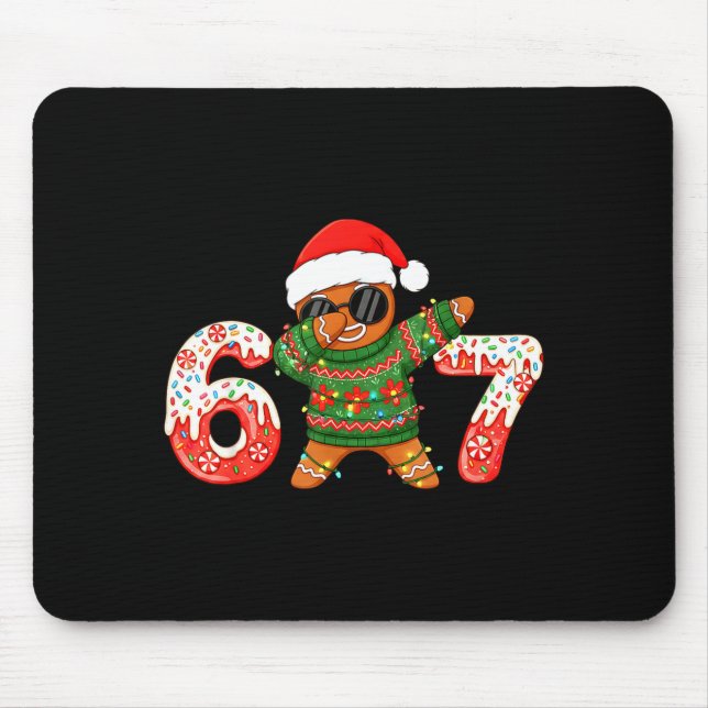 Mousepad Funny Gingerbread Six Seven 67 Ice Cream Drip Chri (Frente)
