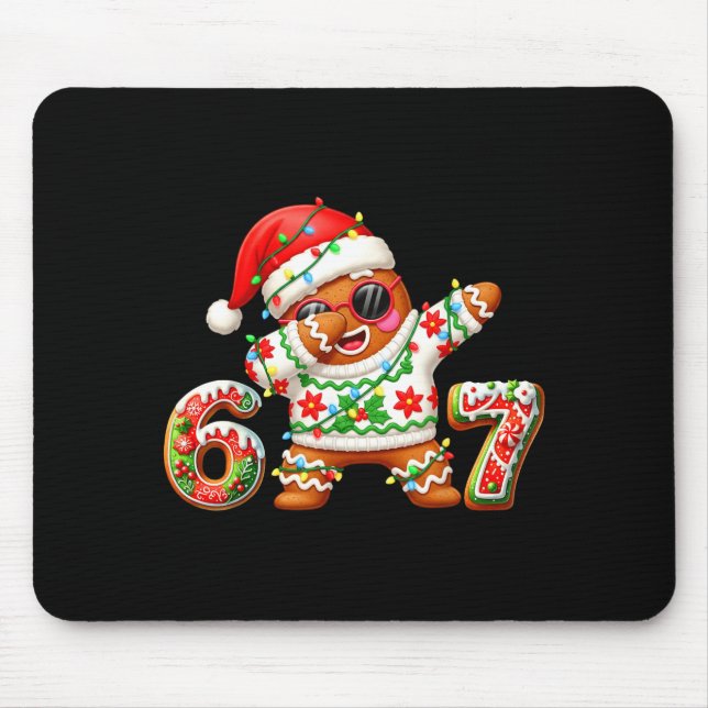 Mousepad Funny Gingerbread Six Seven 67 Ice Cream Drip Chri (Frente)