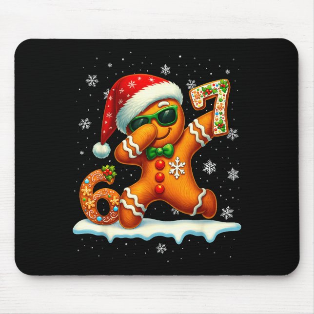 Mousepad Funny Gingerbread Six Seven 67 Ice Cream Drip Chri (Frente)