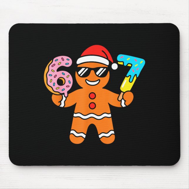 Mousepad Funny Gingerbread Six Seven 67 Ice Cream Drip Chri (Frente)