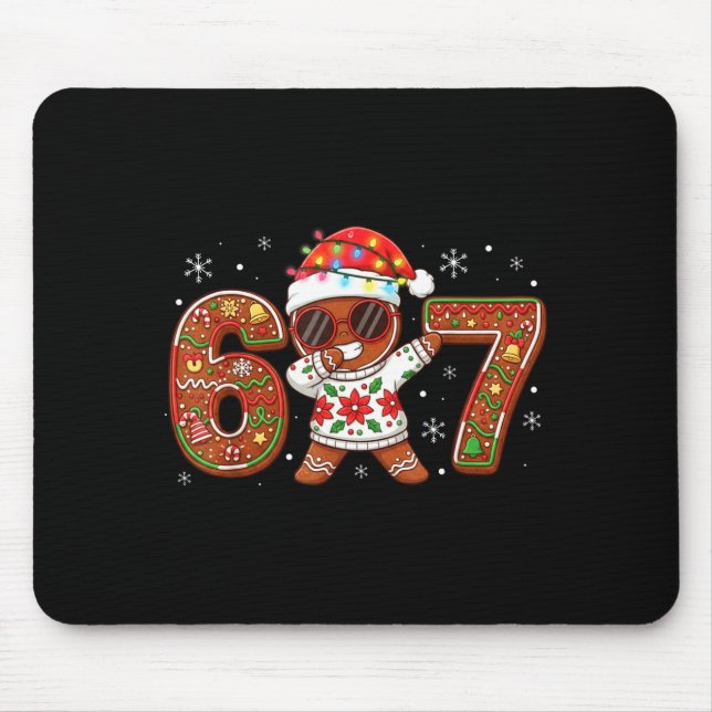 Mousepad Funny Gingerbread Six Seven 67 Ice Cream Drip Chri (Frente)