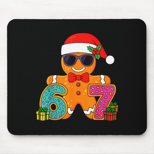 Mousepad Funny Gingerbread Six Seven 67 Ice Cream Drip Chri (Frente)