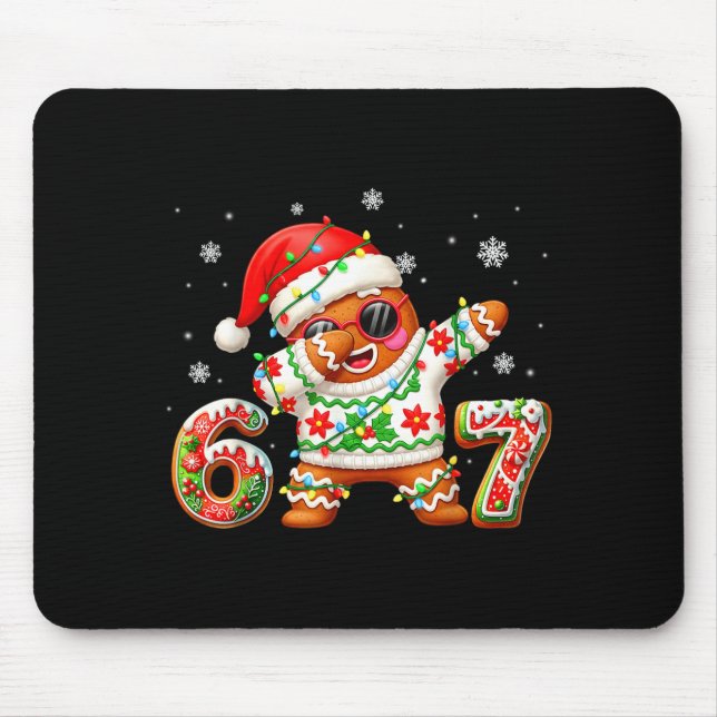 Mousepad Funny Gingerbread Six Seven 67 Ice Cream Drip Chri (Frente)