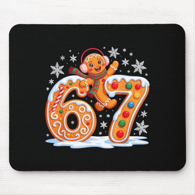 Mousepad Funny Gingerbread Six Seven 67 Ice Cream Drip Chri (Frente)