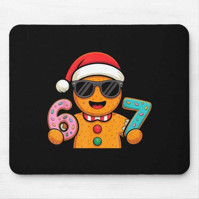 Mousepad Funny Gingerbread Six Seven 67 Ice Cream Drip Chri (Frente)