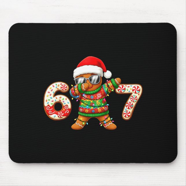 Mousepad Funny Gingerbread Six Seven 67 Ice Cream Drip Chri (Frente)