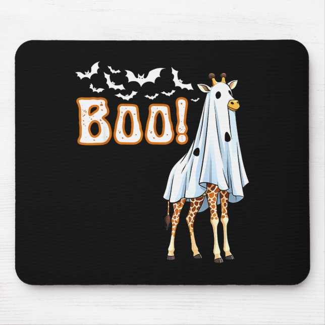 Mousepad Funny Giraffe Ghost Boo Shirt Cute Animal Hallowee (Frente)