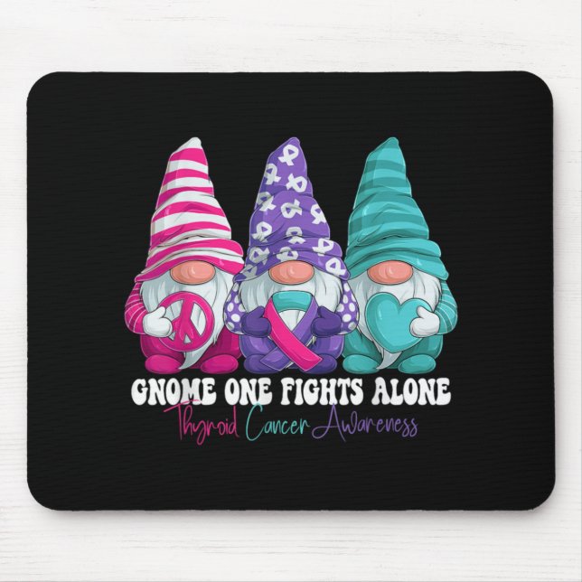 Mousepad Funny Gnomies Thyroid Cancer Awareness Month Ribbo (Frente)