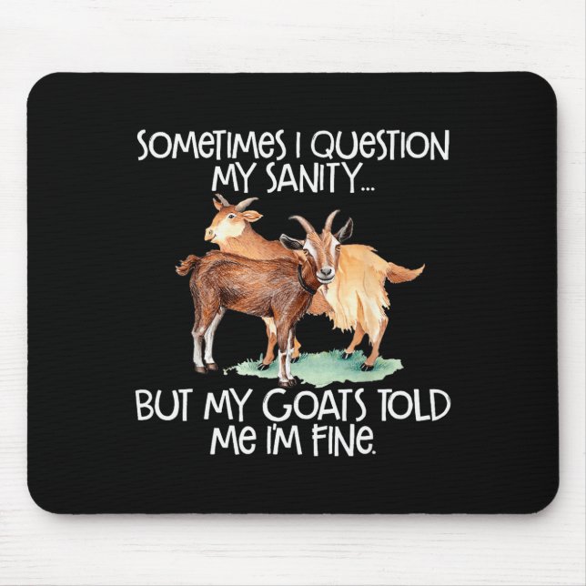 Mousepad Funny Goat Tee For Crazy People Who Speak With Goa (Frente)