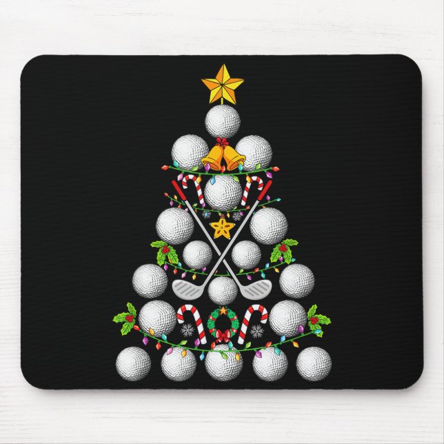 Mousepad Funny Golf Ball Christmas Tree Christmas Golf Love (Frente)