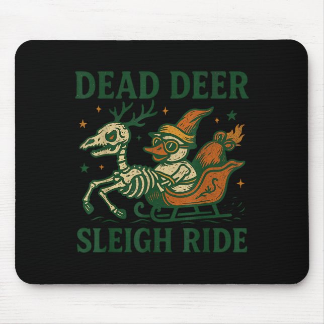 Mousepad Funny Goth Christmas Pun Y Reindeer Skeleton Xmas  (Frente)