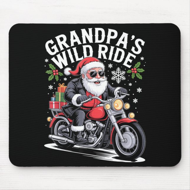 Mousepad Funny Grandpa's Biker Ride Christmas Motorcycle Sa (Frente)