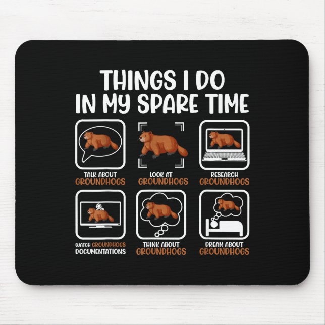 Mousepad Funny Groundhog Lover Woodchuck Ground Hog Men Wom (Frente)