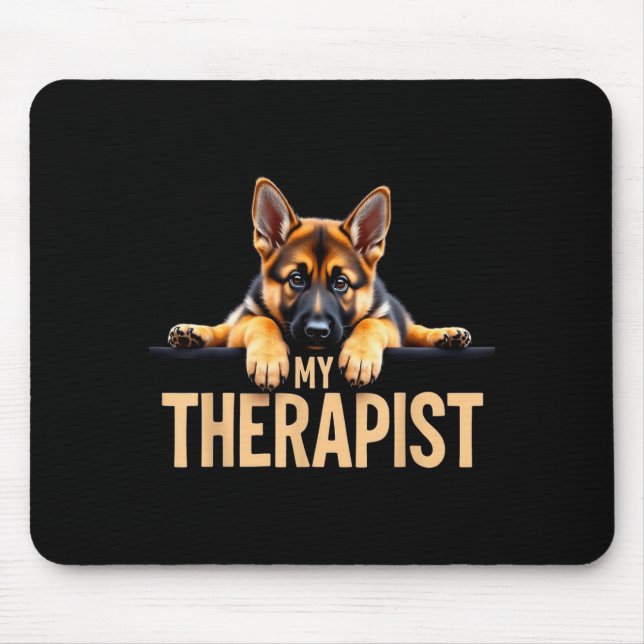 Mousepad Funny Gsd Shep Puppy My Therast German Shepherd Do (Frente)