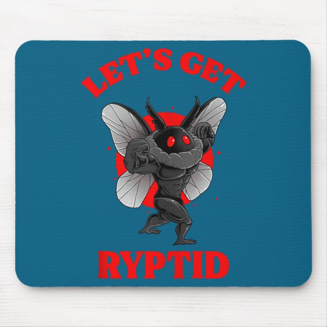 Mousepad Funny Gym Mothman Shirt Cryptid Let's Get Ryptid G (Frente)