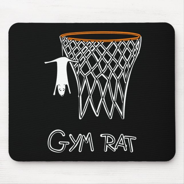 Mousepad Funny Gym Rat Basketball Hoop  (Frente)