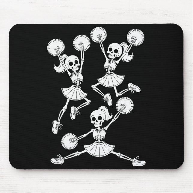 Mousepad Funny Halloween Skeletons Cheerleader Pajama Cheer (Frente)