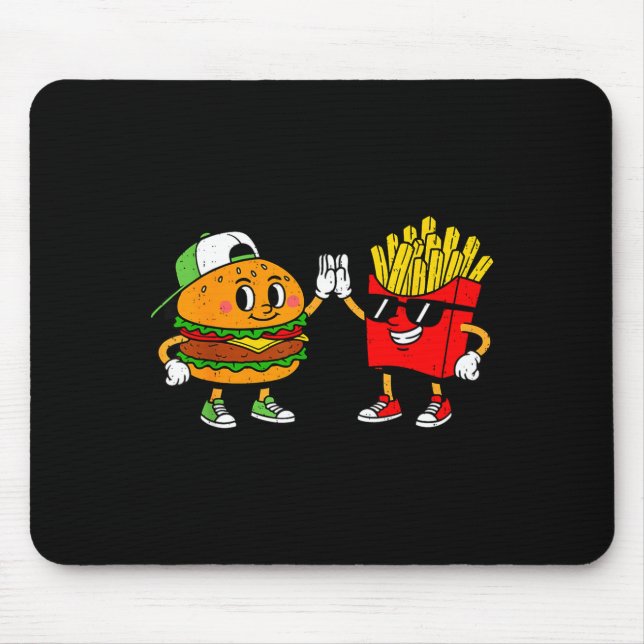 Mousepad Funny Hamburger French Fries Combo Snacks Fast Foo (Frente)