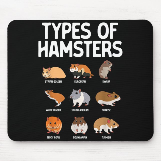 Mousepad Funny Hamster Art For Men Women Boys Girls Hamster (Frente)