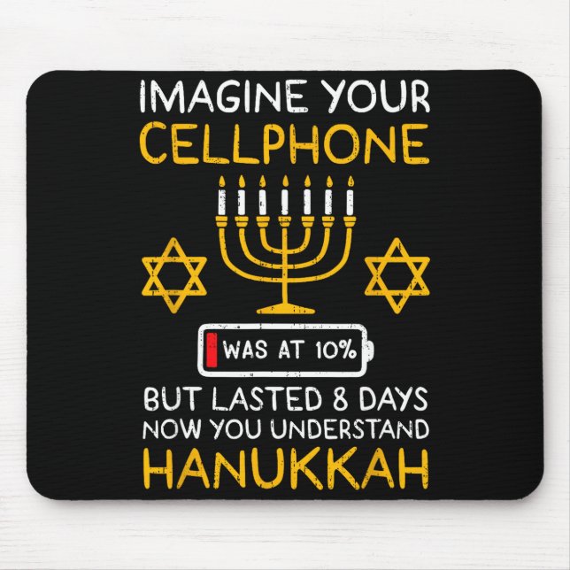 Mousepad Funny Hanukkah Imagine Your Cellphone Chanukah Jew (Frente)