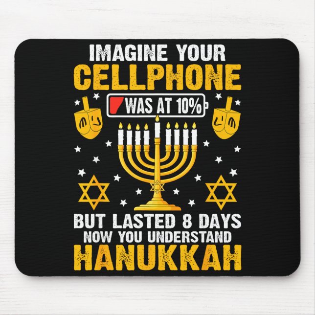 Mousepad Funny Hanukkah Imagine Your Cellphone Chanukah Jew (Frente)