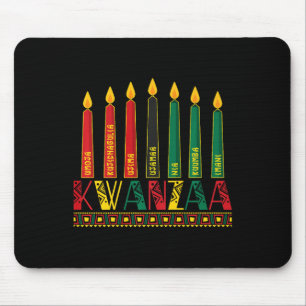 Mousepad Funny Happy Kwanzaa Kinara Princípios Velas Pan