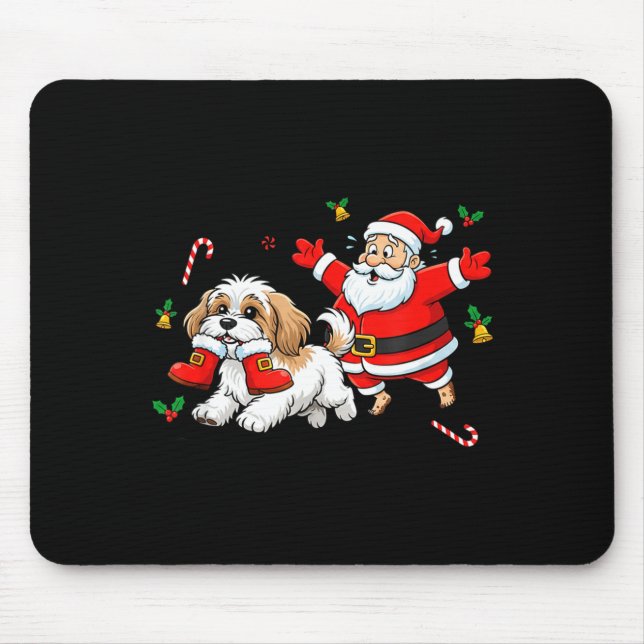 Mousepad Funny Havanese Santa Claus Boots Christmas Womens  (Frente)