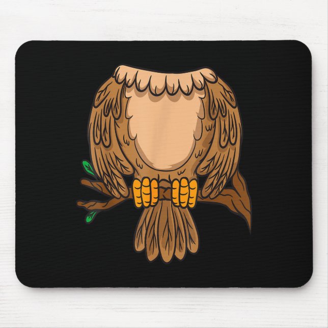 Mousepad Funny Headless Owl Halloween Night Bird Costume Ea (Frente)