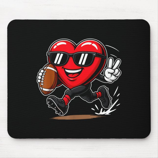 Mousepad Funny Heart Playing Football Srts Lover Valentine  (Frente)