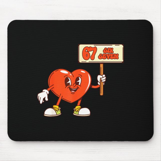 Mousepad Funny Hearts 67 Valentine Six Seven Meme Gen Alpha (Frente)