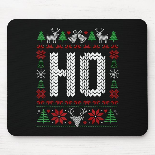 Mousepad Funny Ho Ugly Christmas Sweater Couples Matching X (Frente)