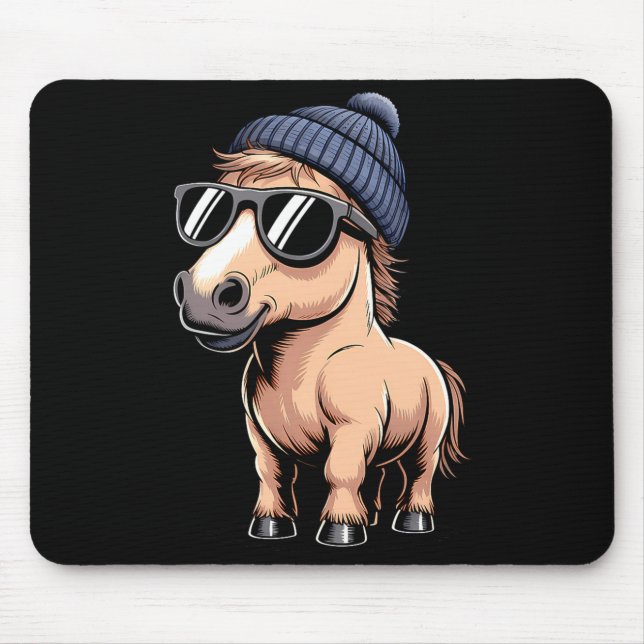 Mousepad Funny Horse In Retro Style - Farm Humour Ny Funny  (Frente)