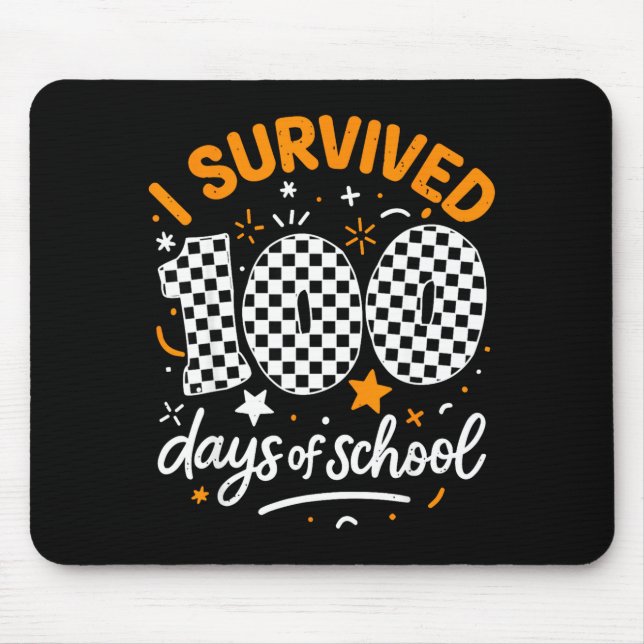 Mousepad Funny I Survived 100 Days Of School Student Teache (Frente)