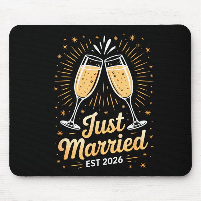Mousepad Funny Just Married Newlywed Honeymoon Couple 2026  (Frente)