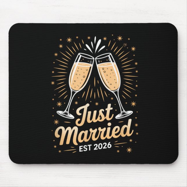 Mousepad Funny Just Married Newlywed Honeymoon Couple 2026  (Frente)