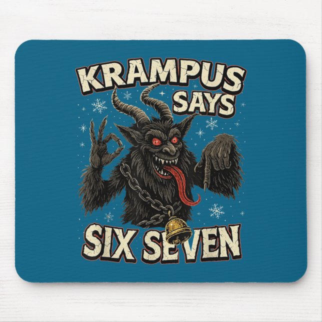 Mousepad Funny Krampus Says Six Seven 6 7 Meme Christmas Ho (Frente)