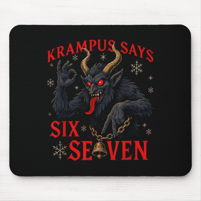 Mousepad Funny Krampus Says Six Seven 6 7 Meme Christmas Xm (Frente)