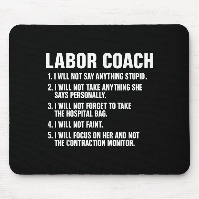 Mousepad Funny Labor Coach New Mom New Dad Hostal New Baby  (Frente)