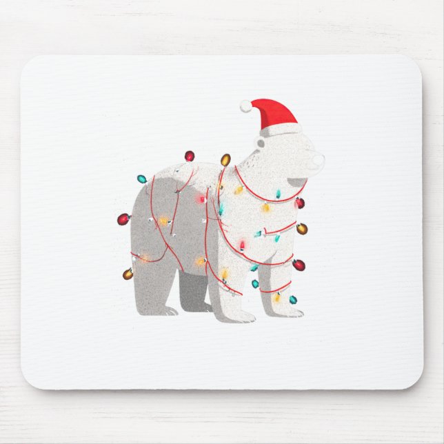Mousepad Funny Lar Bear Christmas Graphics Animal Lights Lo (Frente)