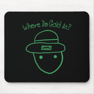 Mousepad Funny Leprechaun Amateur Sketch Meme Rua Irlandesa