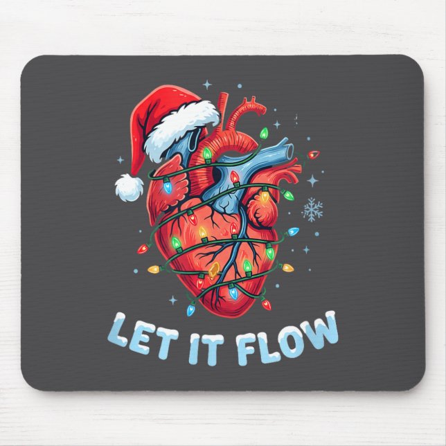 Mousepad Funny Let It Flow Heart Anatomy Nurse Christmas  (Frente)
