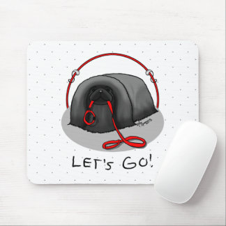 Mousepad Funny Let's Go! for a Walk Pekingese Dog (black)