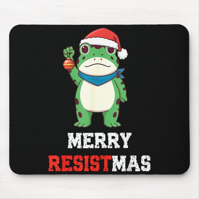 Mousepad Funny Litical Frog Christmas Merry Resistmas 2025  (Frente)