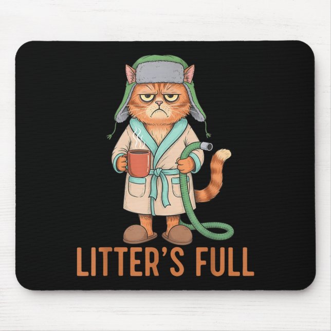 Mousepad Funny Litter’s Full Cat Parody Cute Cat Lover Chri (Frente)