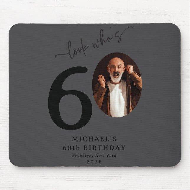 Mousepad Funny Look Whos 60 Stylish 60th Birthday  (Frente)