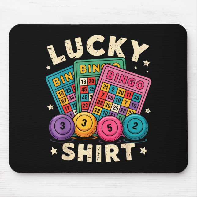 Mousepad Funny Lucky Bingo Funny Gambling Bingo Player Men  (Frente)