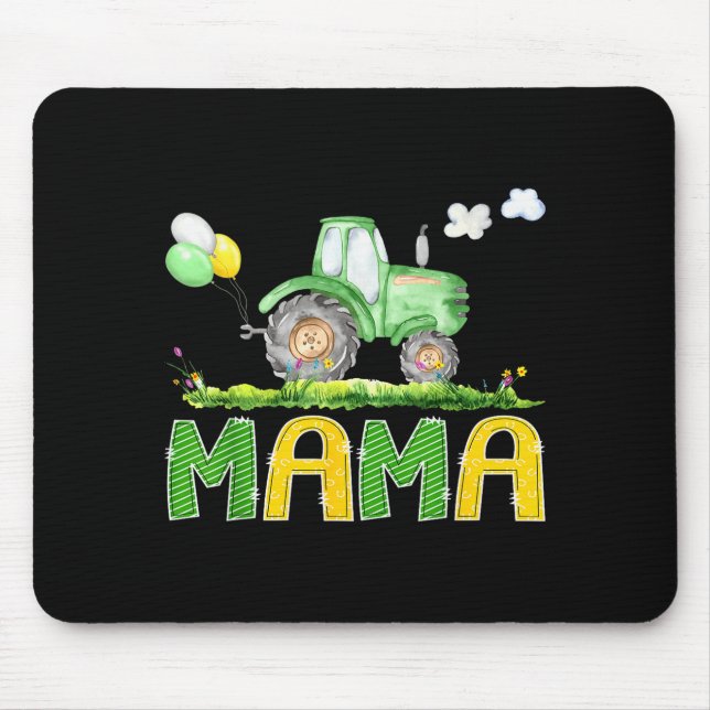 Mousepad Funny Mama Birthday Boy Tractor Farm Truck Matchin (Frente)
