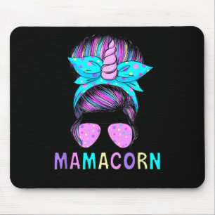 Mousepad Funny Mamacorn Unicorn Messy Bun Mãe Dia de as mãe