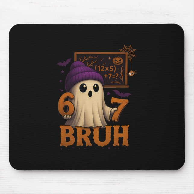 Mousepad Funny Math Ghost 67 Bruh Halloween Meme Teacher Eq (Frente)