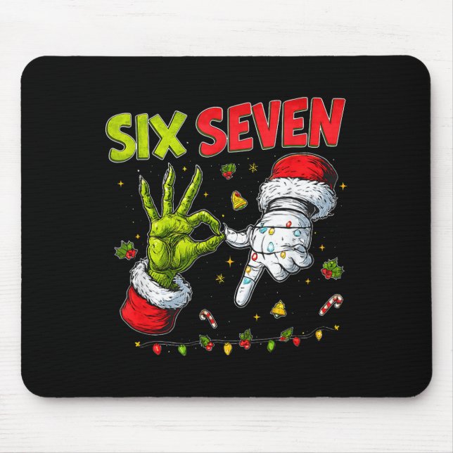 Mousepad Funny Mean Guy Christmas Viral 6 7 Six Seven Meme  (Frente)